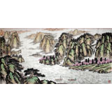 卢元蛟四尺山水《川江风情》