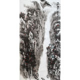 张春奇精品三尺山水画《峡江烟雨》