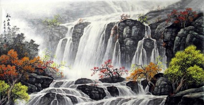 【已售】四尺精品山水画《秋山泉鸣》