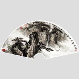 【已售】 吉林美协邹本财扇画《雄蜂矗立烟云伴》