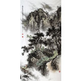 吉林美协邹本财四尺精品《高山流水遇知音》