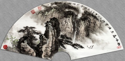 【真作】工芸品　刺繍　扇面山水画　雅やかな和の風景　優雅な日本美術　V160 YouTube