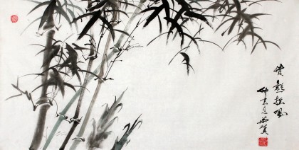 【已售】三尺翠竹图《清影摇风》