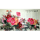 【已售】六尺牡丹画《花开富贵》