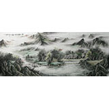 丈二巨幅山水画《山村锦绣》