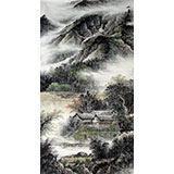【已售】六尺国画山水《山寨新绿》