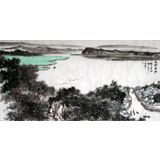 张春奇四尺山水作品《太湖新雨》