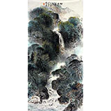 杨春精品四尺山水画《神岺瀑布》
