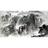 杨春三尺山水作品《彭祖坪飞瀑》