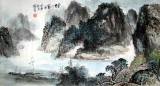【已售】杨春三尺山水作品《烟江静泊》