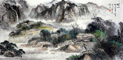【已售】名家杨春写生精品山水《瑶山》已裱轴