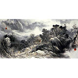 杨春四尺山水作品《山居图》