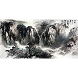 杨春四尺山水作品《雨后山川秀》