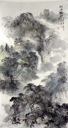 【已售】杨春六尺作品《烟雨瑶山》