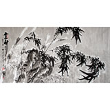 王新军四尺国画竹子《雪竹》
