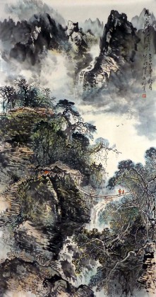 杨春六尺精品山水《瑶家秋意图》