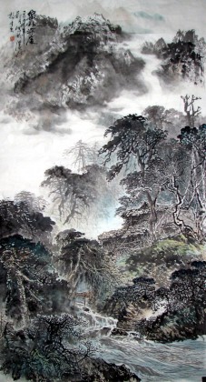 【已售】杨春六尺精品山水《密林深处》