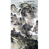 杨春六尺山水《秋山夕照图》