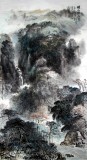 【已售】杨春六尺精品山水《瑶山烟雨图》