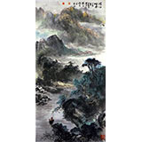 杨春四尺山水画《清江烟雨》