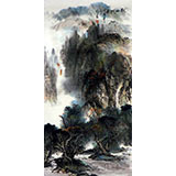 杨春四尺作品《秋山帆影》