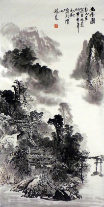 【已售】杨春四尺山水画《山居图》