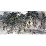 杨春四尺山水画《元宝山密》