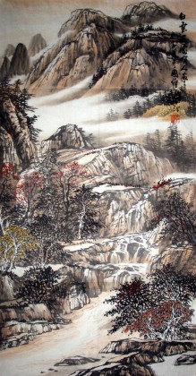 【已售】三尺国画山水《白云深处有人家》