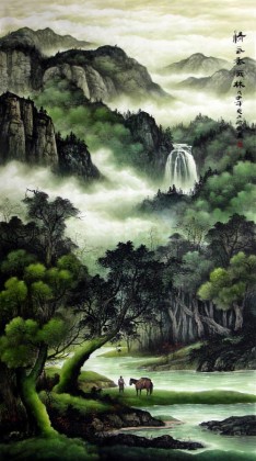 【已售】六尺精品山水画《清气香满林》