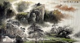 【已售】六尺中国画山水《横谷秋浓》