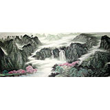 【已售】小八尺公司山水画《幽石山乡》