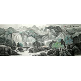 小六尺国画山水《山居图》
