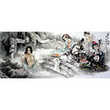 八尺国画人物《贵妃入浴图》
