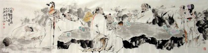 【已售】写意人物画《八仙聚会图》