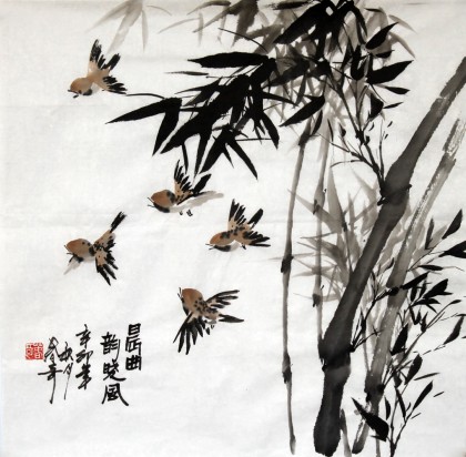张春奇三尺斗方画《晨曲韵晓风》