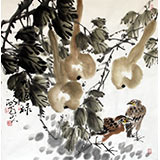 西蜀山人四尺斗方作品《大福禄》