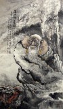 【已售】  六尺写意人物画《深山悟道图》