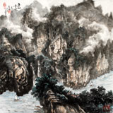 名家蒲家瑞四尺斗方《巫山奇观》
