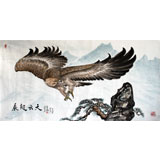 【已售】名家蒲家瑞四尺雄鹰图《展翅云天》