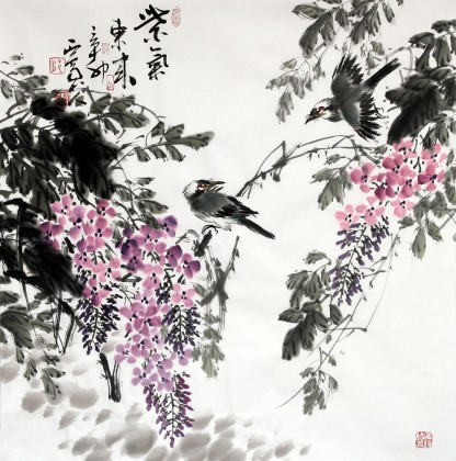 【已售】西蜀山人四尺斗方作品《紫气东来》