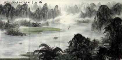 【已售】四尺国画山水《漓江秀色》
