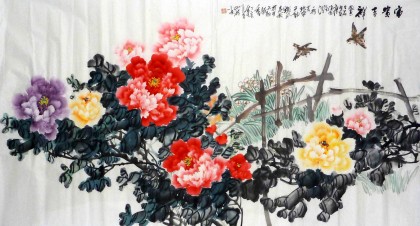 【已售】六尺国画《富贵吉祥》