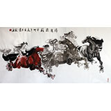 四尺六骏图《锦绣前程》