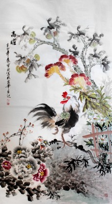 【已售】王宝钦六尺风水画《高瞻图》（询价）