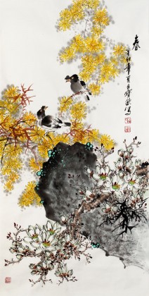 【已售】名家王宝钦精品三尺《春》已裱轴（议价）