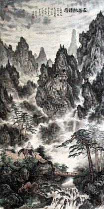 【已售】蒲家瑞精品四尺国画《左思采访图》（询价）