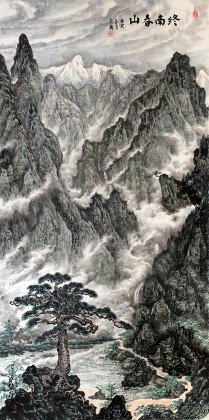 【已售】名家蒲家瑞精品四尺山水《终南春山》