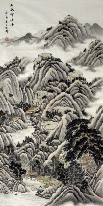山水画 四尺中国山水画《山水有清音》 - 工笔山水画- 99字画网