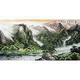 八尺精品风水画《峰青水秀好家居》