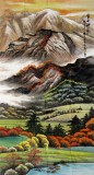【已售】六尺国画山水《金秋神韵》
